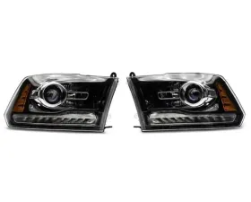 Raxiom LED Halo Headlights w/ Switchback Turn Signals, Factory Halogen Non-Projector Headlights, Black Housing & Clear Lens RAM 1500 2009-2018