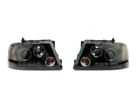 Raxiom Dual LED Halo Projector Headlights w/ Black Housing & Clear Lens Ford F-150 2004-2008