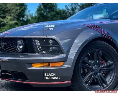 Raxiom Clear Lens Black Housing LED Halo Projector Headlights Ford Mustang 2005-2009 - 101683