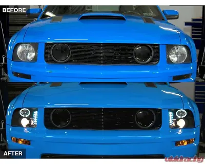 Raxiom Clear Lens Black Housing LED Halo Projector Headlights Ford Mustang 2005-2009 - 101683