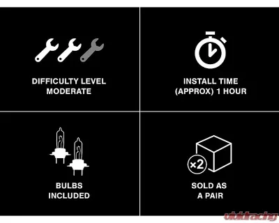 Raxiom Clear Lens Black Housing LED Halo Projector Headlights Ford Mustang 2005-2009 - 101683