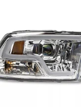 Raxiom Clear Lens Chrome Housing LED Halo Headlights Ram 1500 w/ Factory Halogen Non-Projector Headlights 2009-2018                                     - R111517 - Image 2