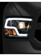 Raxiom Clear Lens Chrome Housing LED Halo Headlights Ram 1500 w/ Factory Halogen Non-Projector Headlights 2009-2018                                     - R111517 - Image 5