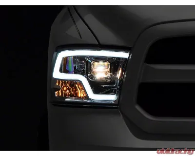 Raxiom Clear Lens Chrome Housing LED Halo Headlights Ram 1500 w/ Factory Halogen Non-Projector Headlights 2009-2018 - R111517