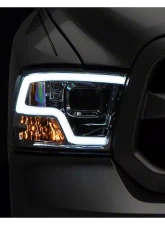 Raxiom Clear Lens Chrome Housing LED Halo Headlights Ram 1500 w/ Factory Halogen Non-Projector Headlights 2009-2018                                     - R111517 - Image 7