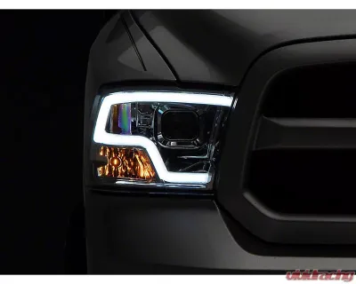 Raxiom Clear Lens Chrome Housing LED Halo Headlights Ram 1500 w/ Factory Halogen Non-Projector Headlights 2009-2018 - R111517