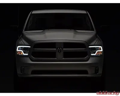 Raxiom Clear Lens Chrome Housing LED Halo Headlights Ram 1500 w/ Factory Halogen Non-Projector Headlights 2009-2018 - R111517