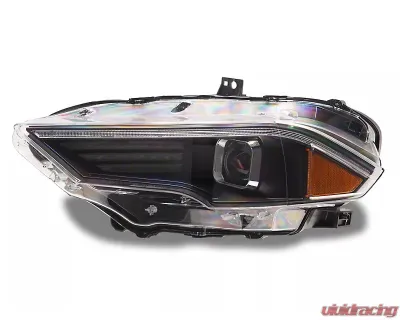 Raxiom Clear Lens Black Housing White Tri-Bar LED Accent Lighting Projector Headlights Ford Mustang GT EcoBoost 2018-2023 - 407614