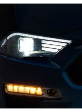 Raxiom Clear Lens Black Housing White Tri-Bar LED Accent Lighting Projector Headlights Ford Mustang GT EcoBoost 2018-2023                                     - 407614 - Image 6