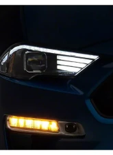 Raxiom Clear Lens Black Housing White Tri-Bar LED Accent Lighting Projector Headlights Ford Mustang GT EcoBoost 2018-2023                                     - 407614 - Image 7