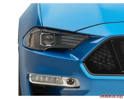 Raxiom Clear Lens Black Housing White Tri-Bar LED Accent Lighting Projector Headlights Ford Mustang GT EcoBoost 2018-2023 - 407614