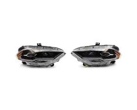 Raxiom Clear Lens Black Housing LED Projector Headlights Ford Mustang GT EcoBoost 2018-2023