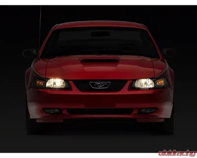 Raxiom Axial Series Smoked Lens Black Housing OEM Style Replacement Headlights Ford Mustang 1999-2004 - 413420