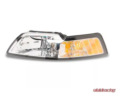 Raxiom Axial Series Clear Lens Chrome Housing OEM Style Replacement Headlights Ford Mustang 1999-2004 - 413421