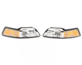 Raxiom Axial Series Clear Lens Chrome Housing OEM Style Replacement Headlights Ford Mustang 1999-2004