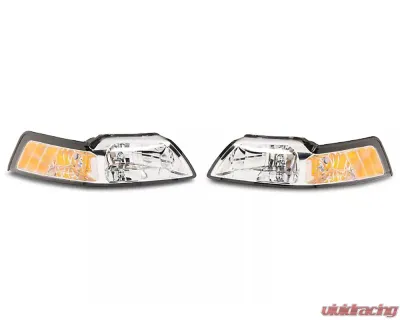 Raxiom Axial Series Clear Lens Chrome Housing OEM Style Replacement Headlights Ford Mustang 1999-2004 - 413421