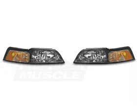 Raxiom Axial Series Clear Lens Chrome Housing OE Style Headlights Ford Mustang 1999-2004