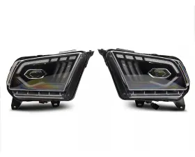 Raxiom Clear Lens Black Housing LED Project Headlights Ford Mustang w/ Factory Halogen Headlights 2010-2012