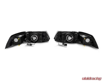 Raxiom Axial Series Clear Lens Black Housing Headlights w/ LED Bar Ford Mustang 1999-2004 - 422712