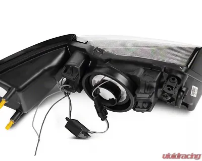 Raxiom Axial Series Clear Lens Black Housing Headlights w/ LED Bar Ford Mustang 1999-2004 - 422712