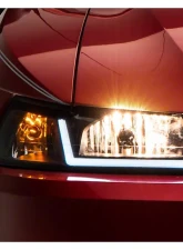 Raxiom Axial Series Clear Lens Black Housing Headlights w/ LED Bar Ford Mustang 1999-2004                                     - 422712 - Image 7