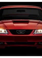 Raxiom Axial Series Clear Lens Black Housing Headlights w/ LED Bar Ford Mustang 1999-2004                                     - 422712 - Image 10