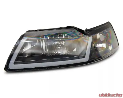Raxiom Axial Series Clear Lens Black Housing Headlights w/ Sequential LED Bar Ford Mustang 1999-2004 - 422713