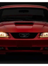 Raxiom Axial Series Clear Lens Black Housing Headlights w/ Sequential LED Bar Ford Mustang 1999-2004                                     - 422713 - Image 8