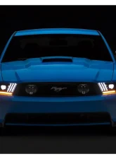 Raxiom Clear Lens Black Housing LED Projector Headlights w/ DRL & Sequential Turn Signals Ford Mustang w/ Factory Halogen Headlights 2010-2012                                     - 426685 - Image 12