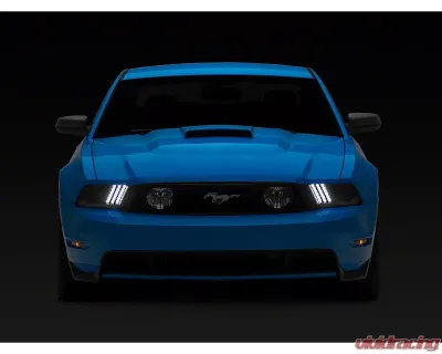 Raxiom Clear Lens Black Housing LED Projector Headlights w/ DRL & Sequential Turn Signals Ford Mustang w/ Factory Halogen Headlights 2010-2012 - 426685