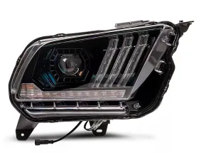 Raxiom Clear Lens Black Housing LED Projector Headlights w/ DRL & Sequential Turn Signals Ford Mustang w/ Factory Halogen Headlights 2010-2012