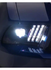 Raxiom Clear Lens Black Housing LED Projector Headlights w/ DRL & Sequential Turn Signals Ford Mustang w/ Factory HID Headlights 2013-2014                                     - 426686 - Image 6