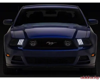 Raxiom Clear Lens Black Housing LED Projector Headlights w/ DRL & Sequential Turn Signals Ford Mustang w/ Factory HID Headlights 2013-2014 - 426686