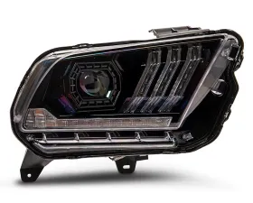Raxiom Clear Lens Black Housing LED Projector Headlights w/ DRL & Sequential Turn Signals Ford Mustang w/ Factory HID Headlights 2013-2014