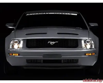 Raxiom Clear Lens Chrome Housing LED Halo Projector Headlights Ford Mustang 2005-2009 - 49006