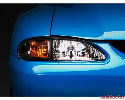 Raxiom Axial Series Clear Lens Chrome Housing Cobra Style Headlights Ford Mustang 1994-1998 - 49049