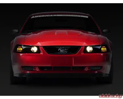 Raxiom Axial Series Smoked Lens Black Housing Projector Headlights Ford Mustang 1999-2004 - 49126