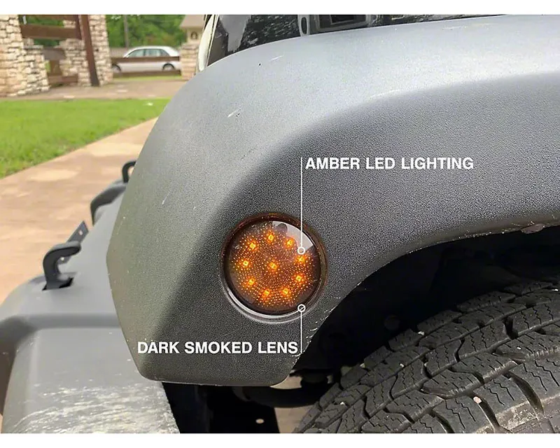 Raxiom J106752 Dark Smoked LED Side Marker Lights for Jeep