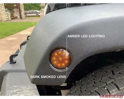 Raxiom Dark Smoked Lens LED Side Marker Lights Jeep Wrangler JK 2007-2018 - J106752