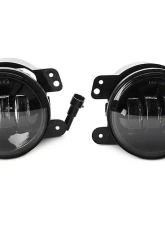 Raxiom Axial Series Clear Lens Black Die-cast Aluminum Housings LED Fog Lights Jeep Wrangler JK 2007-2018                                     - J108041 - Image 2