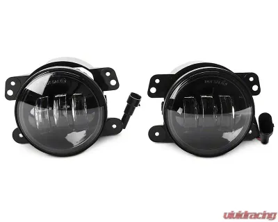 Raxiom Axial Series Clear Lens Black Die-cast Aluminum Housings LED Fog Lights Jeep Wrangler JK 2007-2018 - J108041