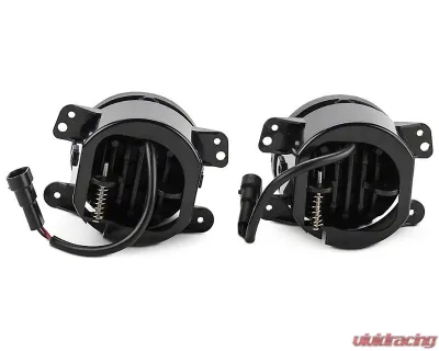 Raxiom Axial Series Clear Lens Black Die-cast Aluminum Housings LED Fog Lights Jeep Wrangler JK 2007-2018 - J108041