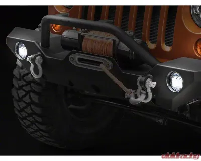 Raxiom Axial Series Clear Lens Black Die-cast Aluminum Housings LED Fog Lights Jeep Wrangler JK 2007-2018 - J108041