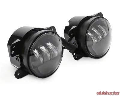 Raxiom Axial Series Clear Lens Black Die-cast Aluminum Housings LED Fog Lights Jeep Wrangler JK 2007-2018 - J108041