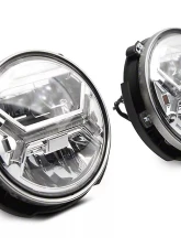 Raxiom Clear Lens Chrome Housing LED Halo Projector Headlights Jeep Wrangler JK 2007-2018                                     - J121872 - Image 2