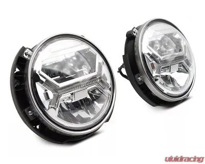Raxiom Clear Lens Chrome Housing LED Halo Projector Headlights Jeep Wrangler JK 2007-2018 - J121872