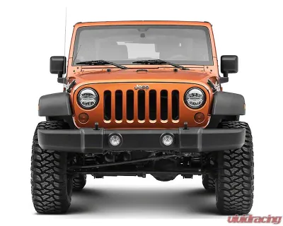 Raxiom Clear Lens Chrome Housing LED Halo Projector Headlights Jeep Wrangler JK 2007-2018 - J121872