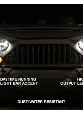 Raxiom Clear Lens Chrome Housing LED Halo Projector Headlights Jeep Wrangler JK 2007-2018                                     - J121872 - Image 14