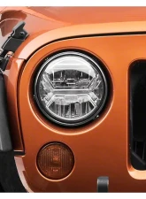 Raxiom Clear Lens Chrome Housing LED Halo Projector Headlights Jeep Wrangler JK 2007-2018                                     - J121872 - Image 8