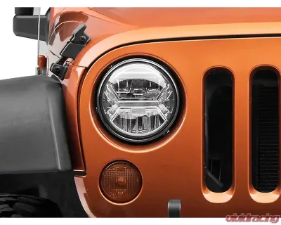 Raxiom Clear Lens Chrome Housing LED Halo Projector Headlights Jeep Wrangler JK 2007-2018 - J121872